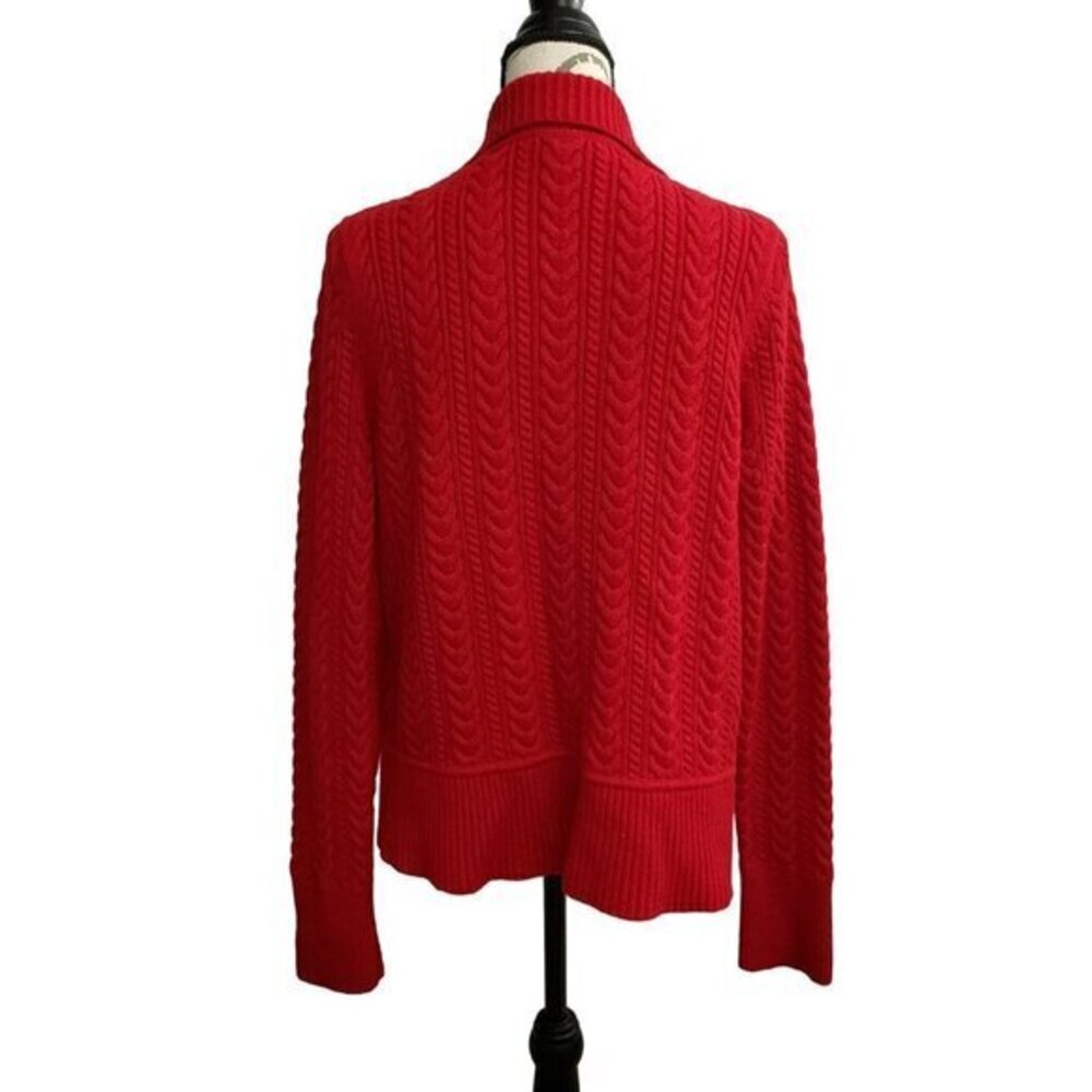 Talbots Red Open Front Drapey Cardigan Wool Blend… - image 2